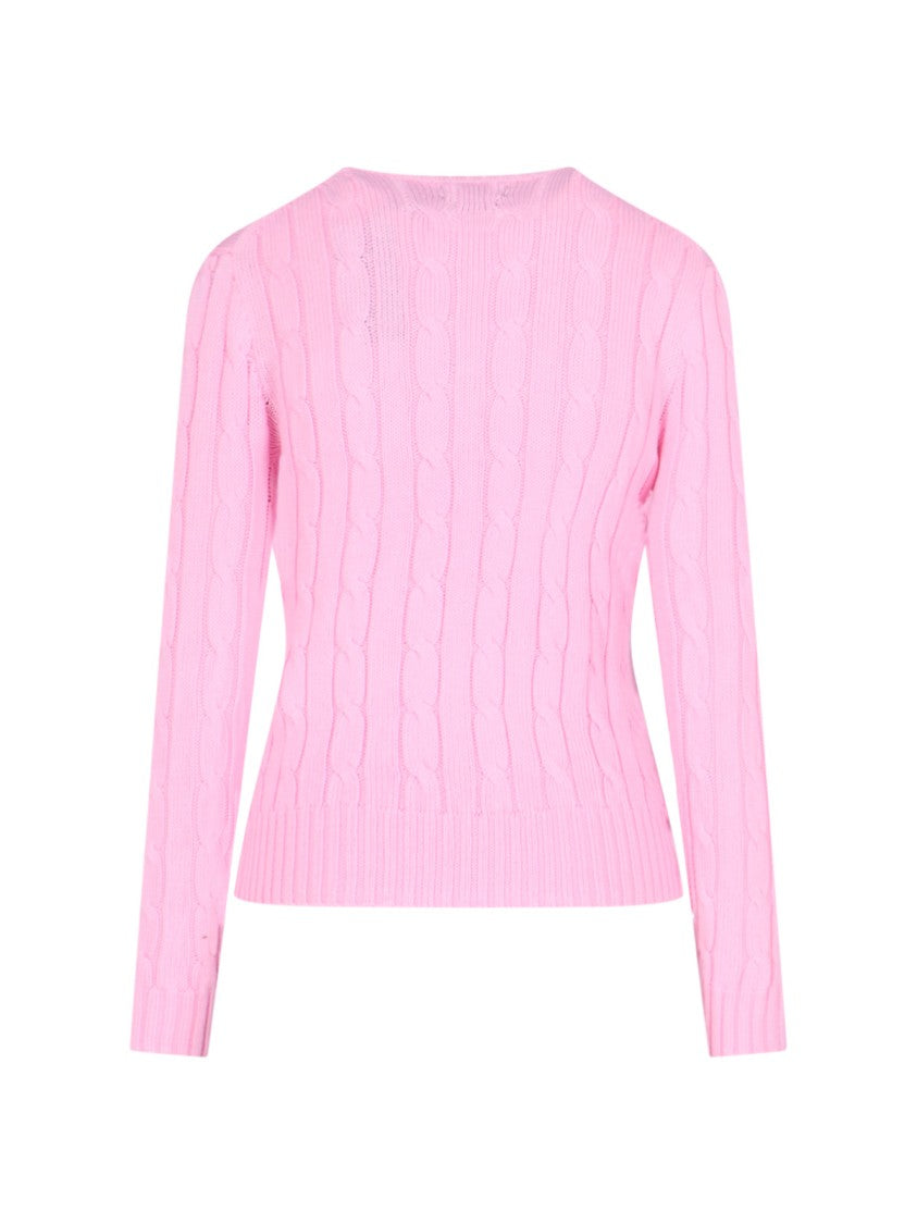Polo Ralph Lauren Cable-Knit Logo Sweater – Pink