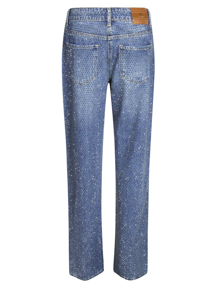 Elisabetta Franchi Straight-Leg Perforated Jeans