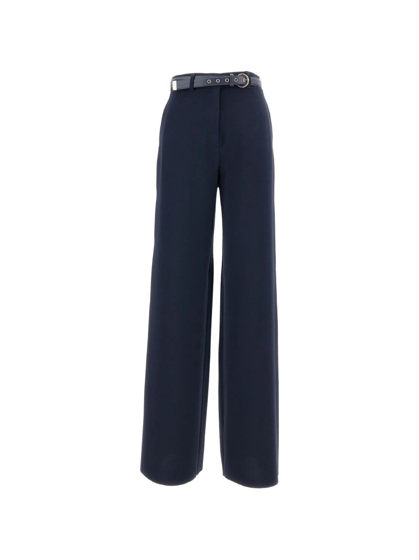 Max Mara Blue Amico High-Waisted Wide-Leg Trousers