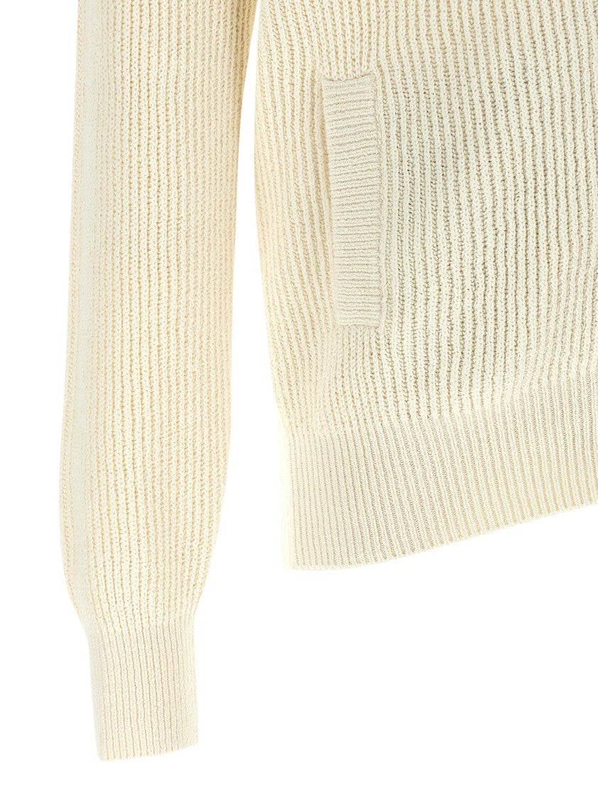 Brunello Cucinelli Half-Ribbed Cotton Gauze Zip Cardigan