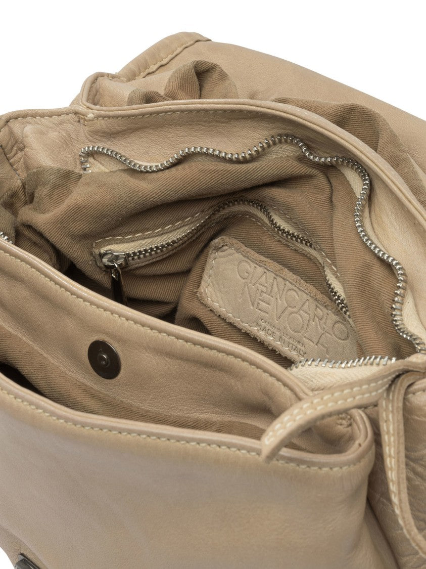 Giancarlo Nevola Beige Leather Shoulder Bag