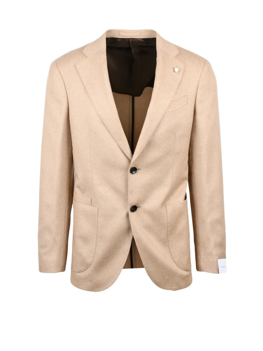 Luigi Bianchi Round Silk-Cashmere Jacket With Button Closure And Notch Lapel