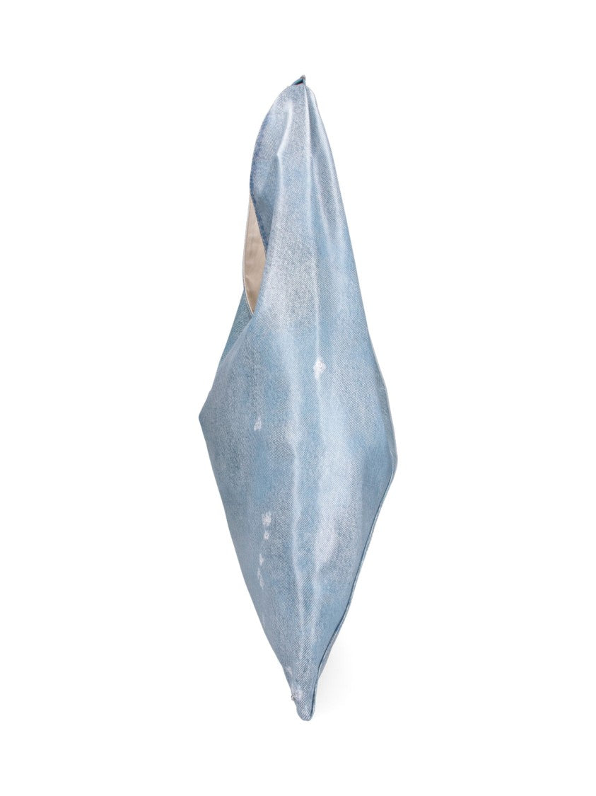 Mm6 By Maison Margiela Triangular Denim-Effect Bag With Structured Handle