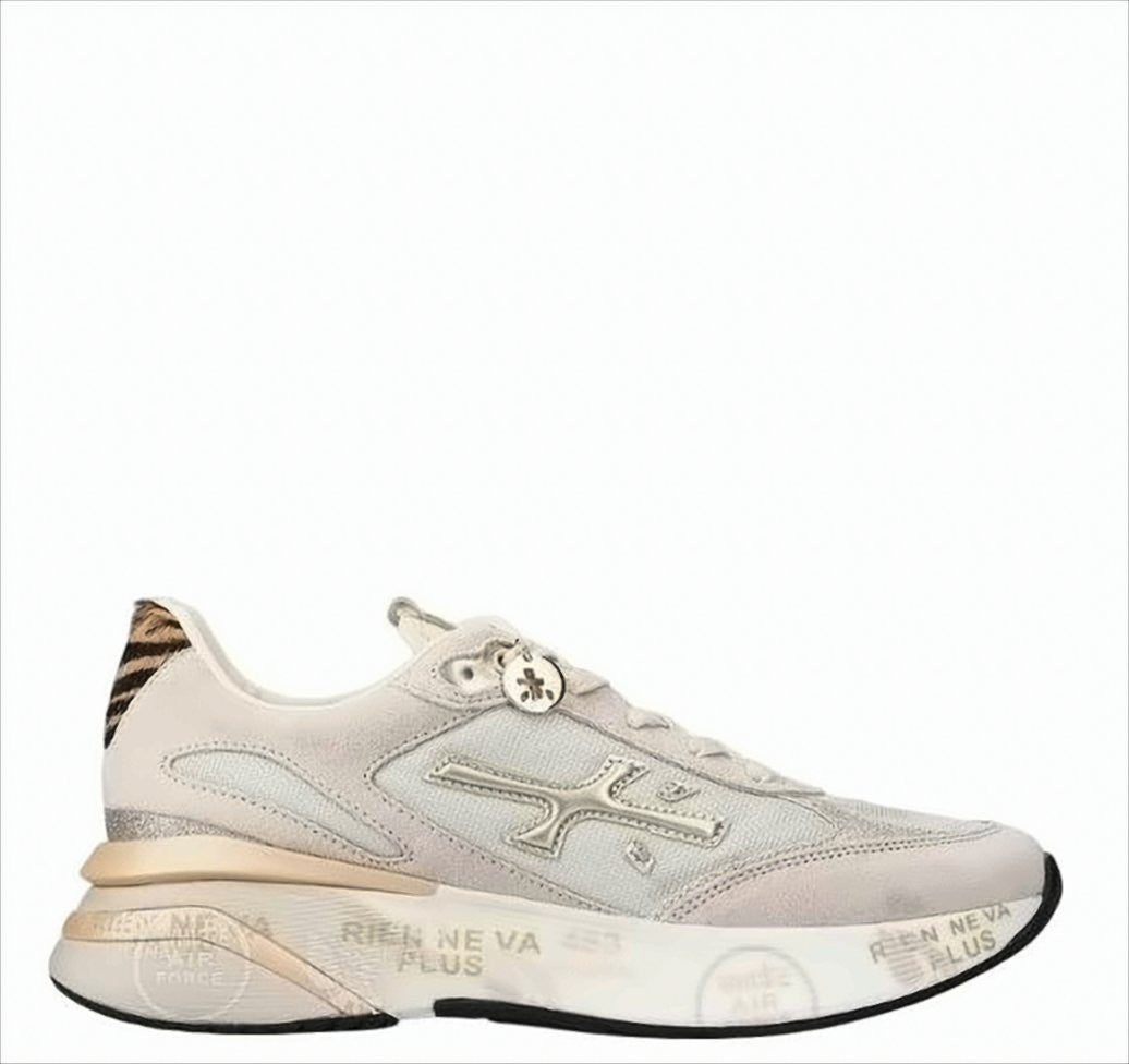 Premiata Suede-Embellished Sneakers With Leopard Print Accents