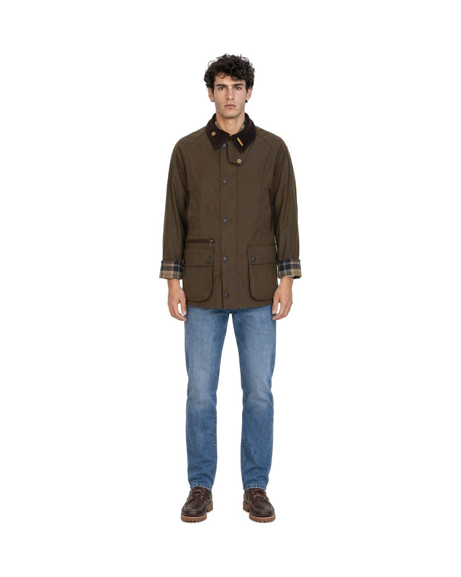 Barbour Bedale Tartan Lining Corduroy Collar Waxed Cotton Jacket