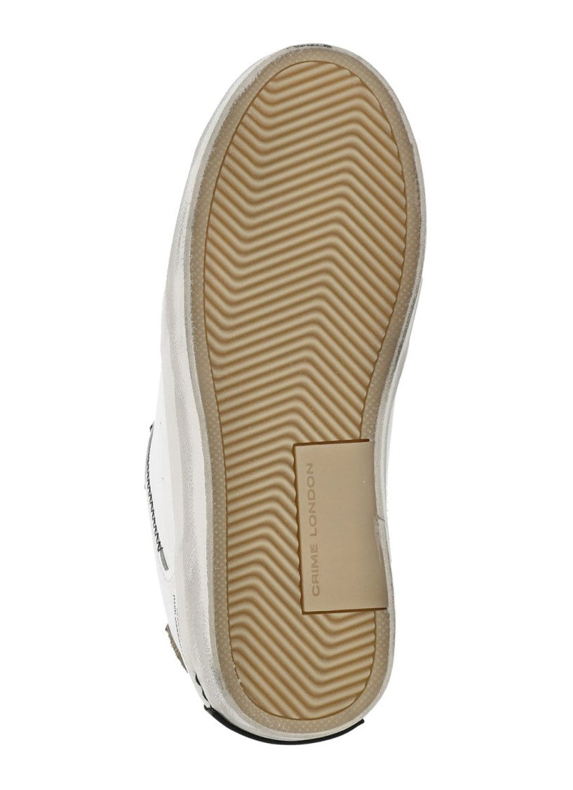 Crime London White Distressed Animalier Sneakers