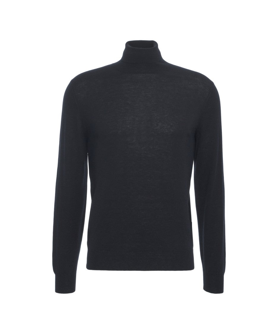Gender Finely Knit Turtleneck Sweater With Ribbed Cuffs