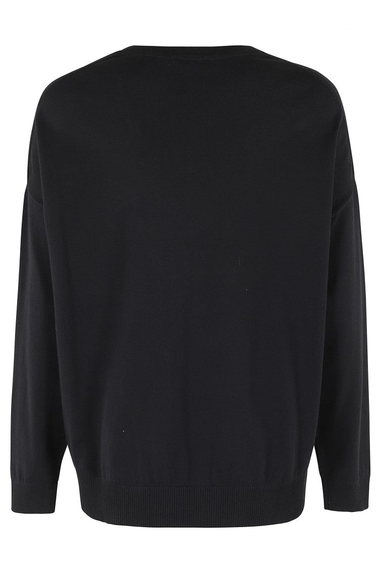 Semi Couture Morgane Boxy Fit Black Cotton Sweater