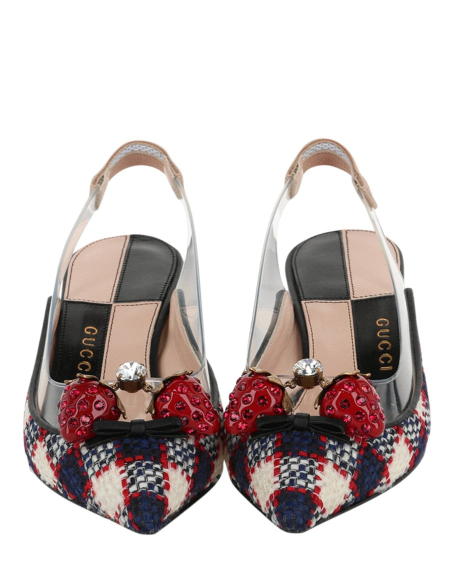Gucci Eleanor Strawberry Tweed Heels