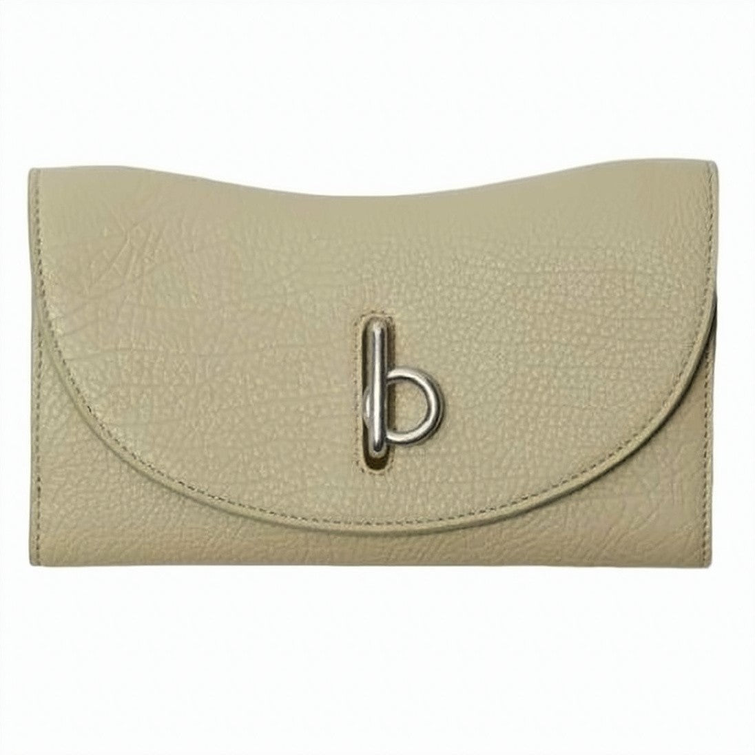 Burberry Textured Leather Long Wallet With Metallic Emblem