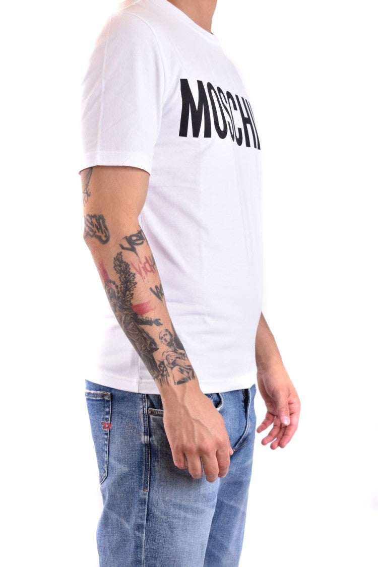Moschino White Short-Sleeve T-Shirt With Iconic Logo
