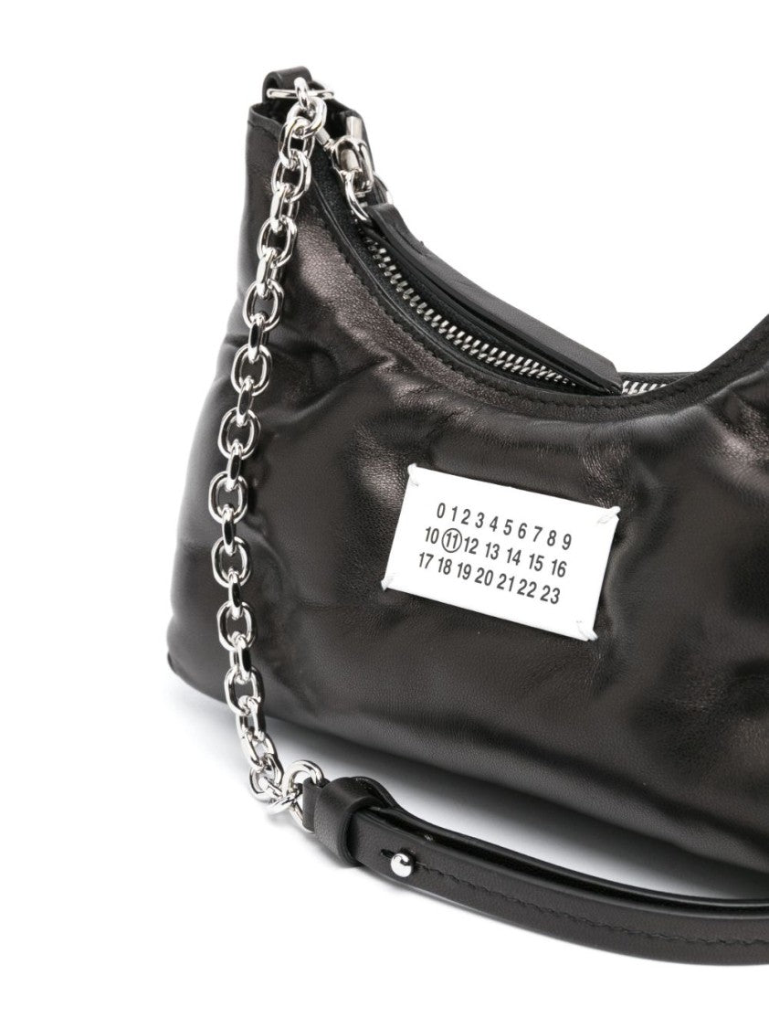 Maison Margiela Contemporary Black Bag With Puffy Silhouette And Chain Strap