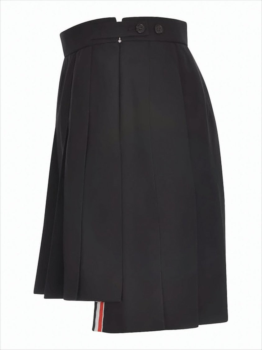 Thom Browne Pleated Mini Skirt With Structured Silhouette And Subtle Logo