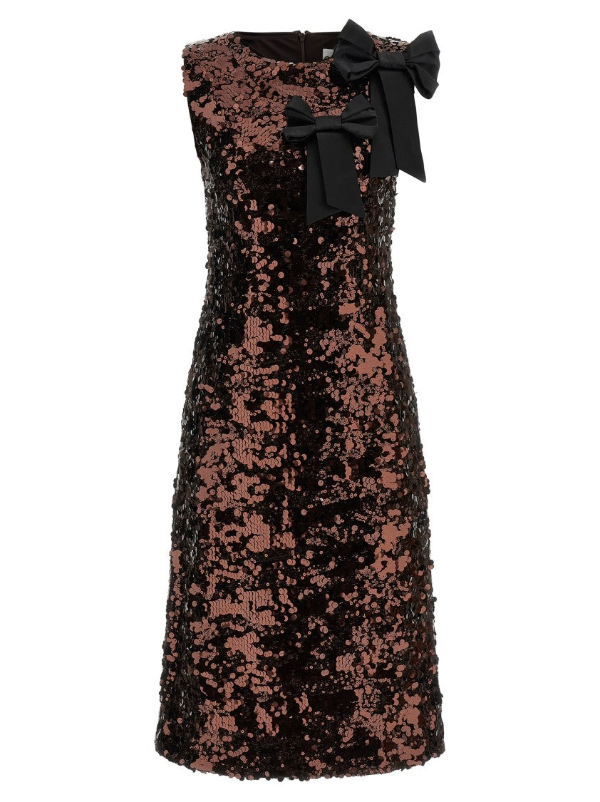 Ganni 'Velvet Sequins Straight Midi' Dress