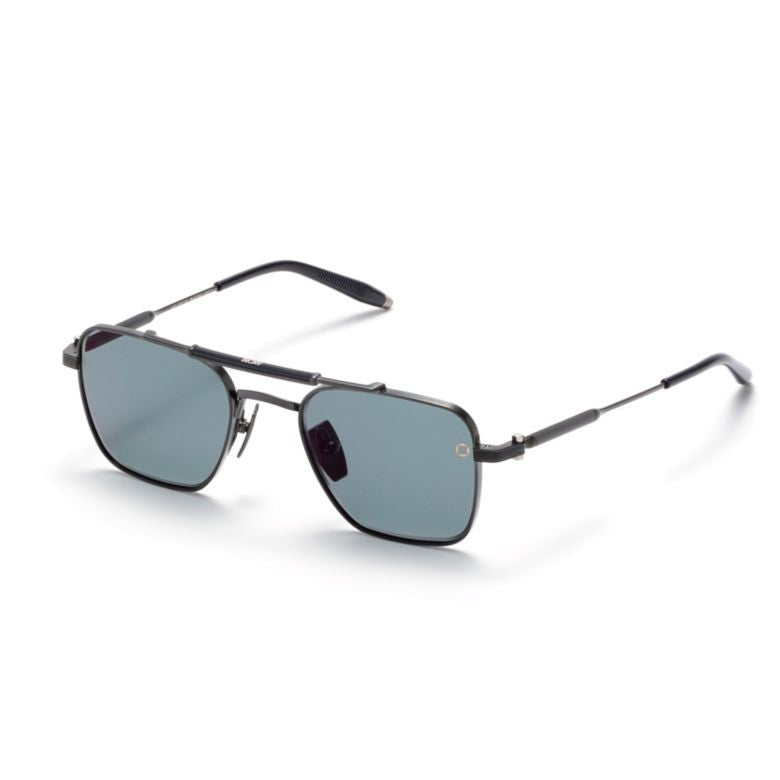 Akoni Europa Metal Frame Sunglasses With Geometric Blue Tints