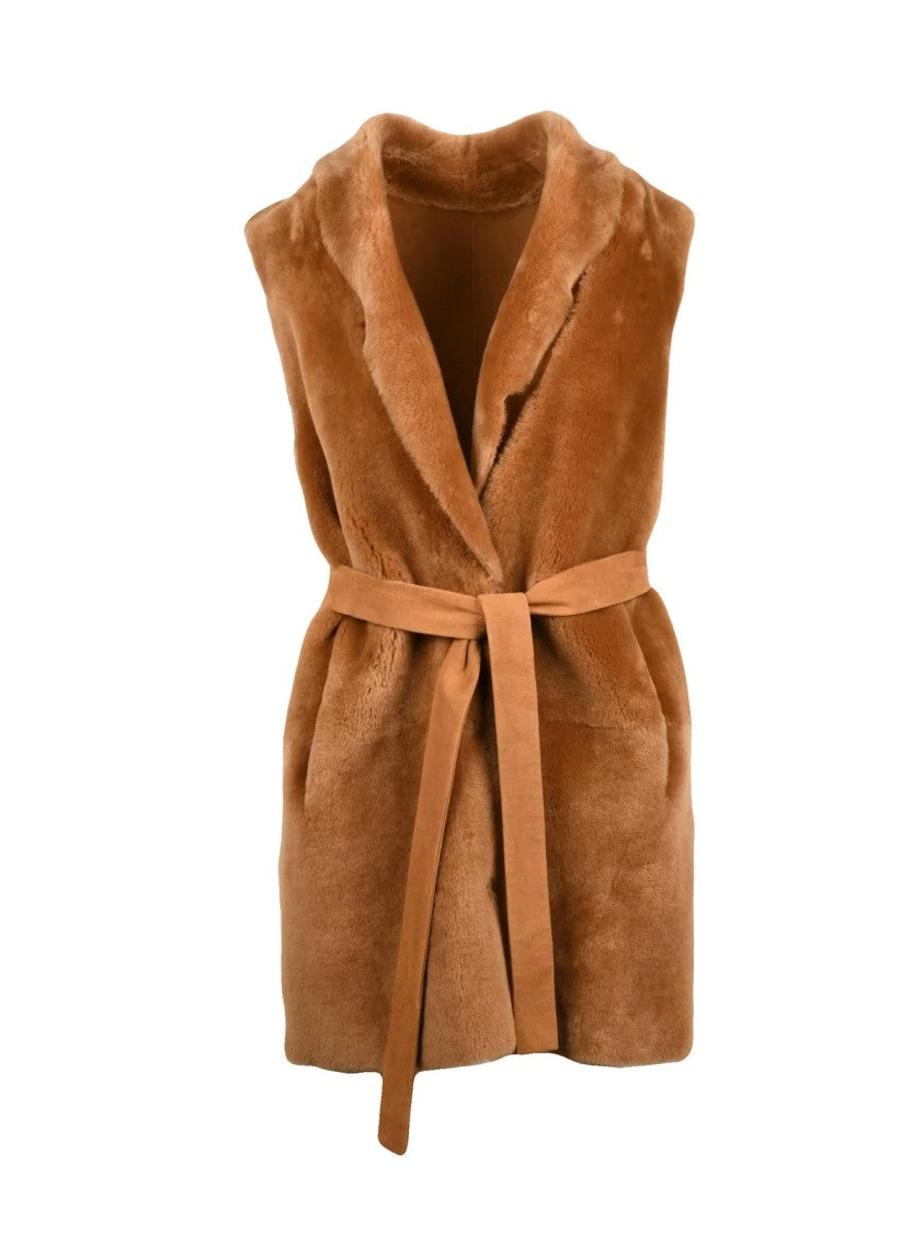 Desa 1972 Caramel Shearling Leather Vest