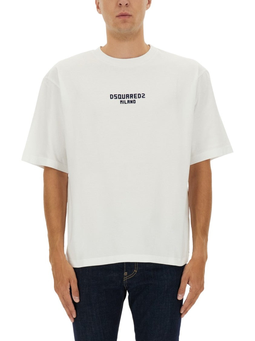 Dsquared2 Boxy-Cut Cotton T-Shirt With Logo Detail