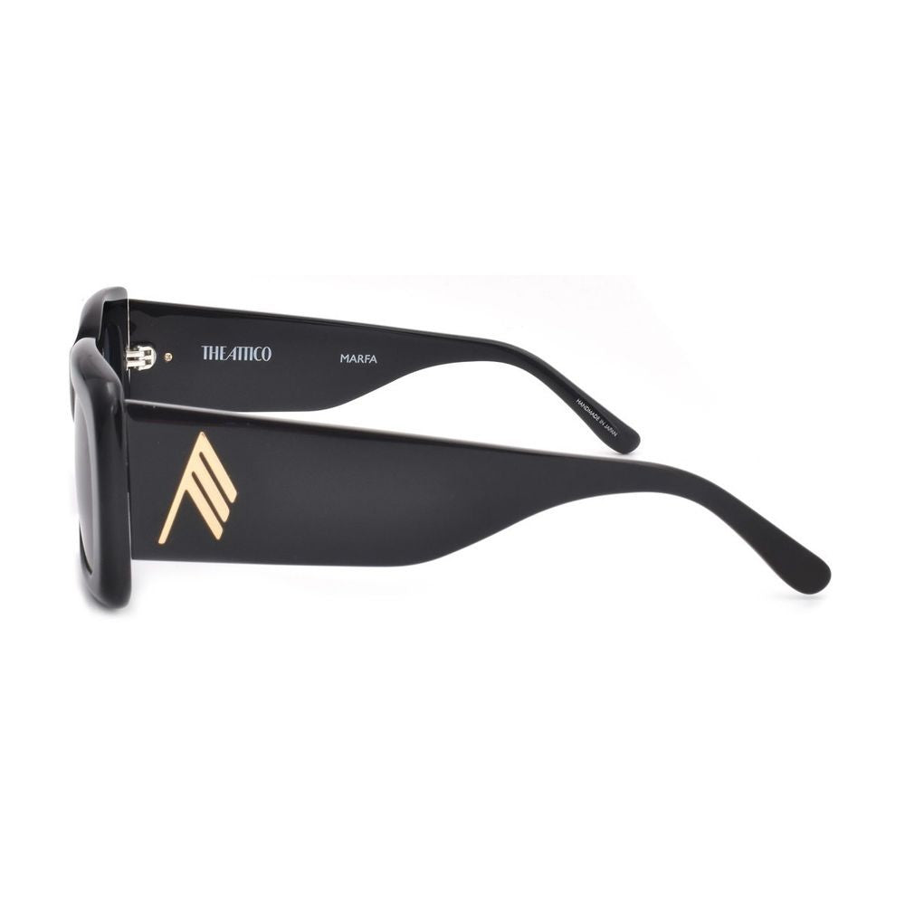 The Attico Marfa C1 Glossy Black Rectangular Sunglasses