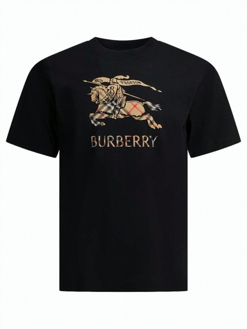 Burberry Classic Crew Neck Black T-Shirt With Equestrian Graphic