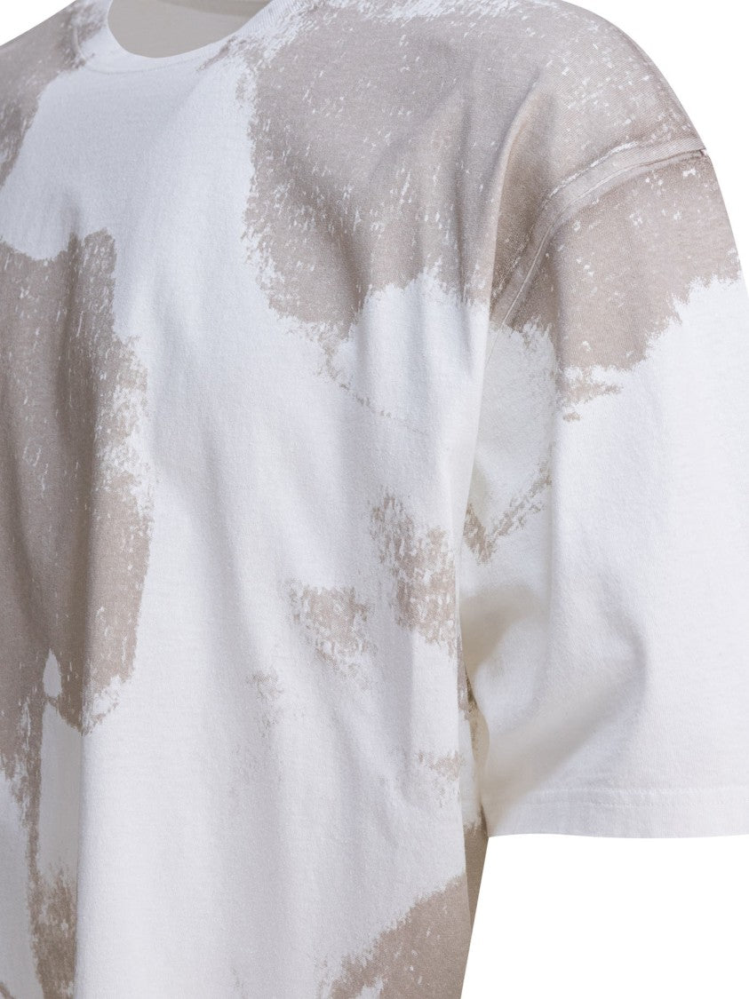 Alexander Mcqueen Abstract Beige Pattern T-Shirt