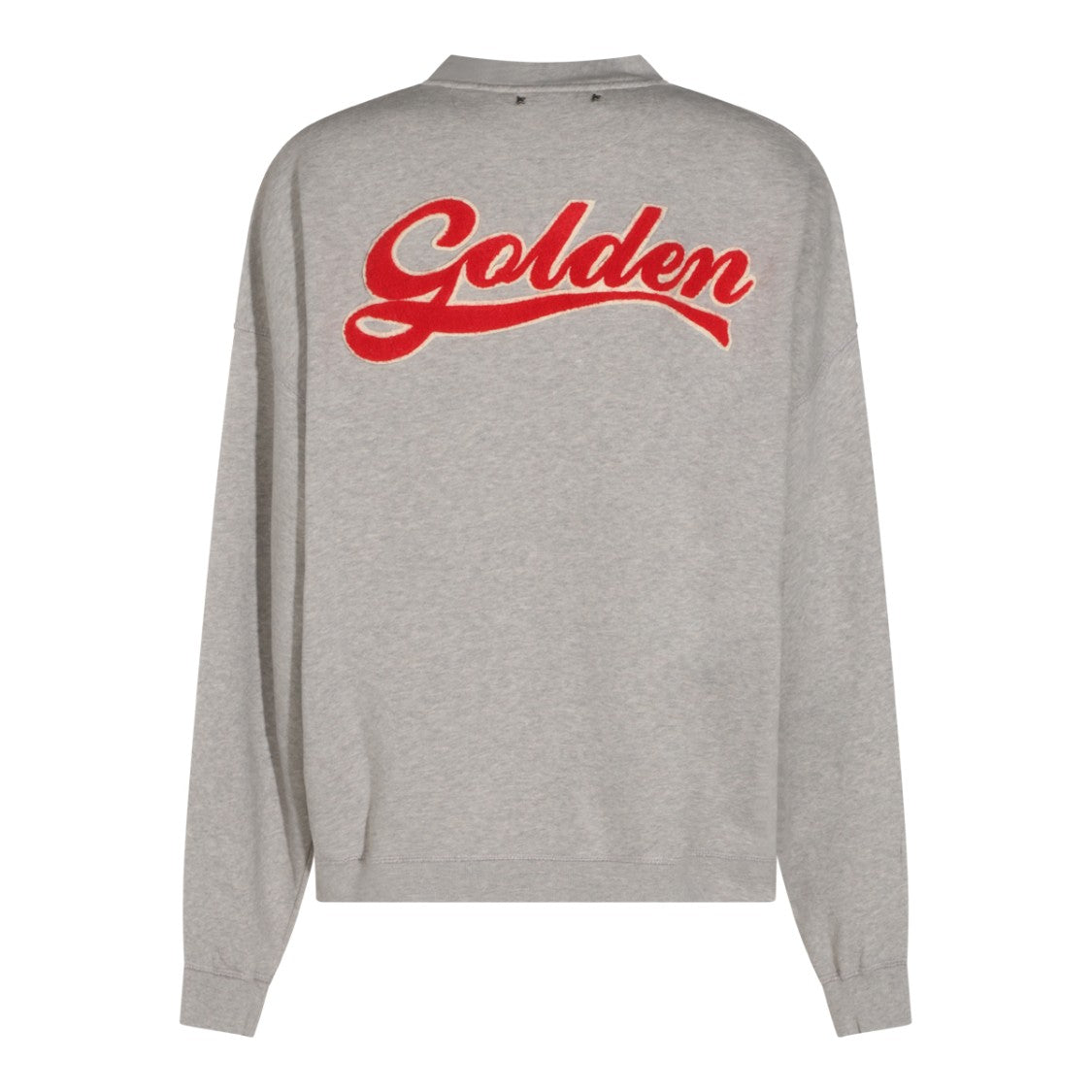 Golden Goose Heathered Grey Sweater With Bold Logo Detailing