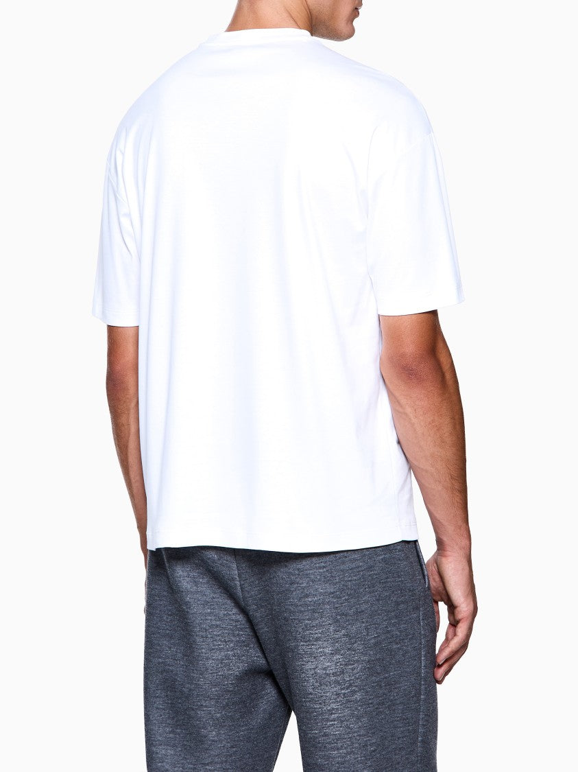 Giorgio Armani White Relaxed Fit Embossed Logo T-Shirt