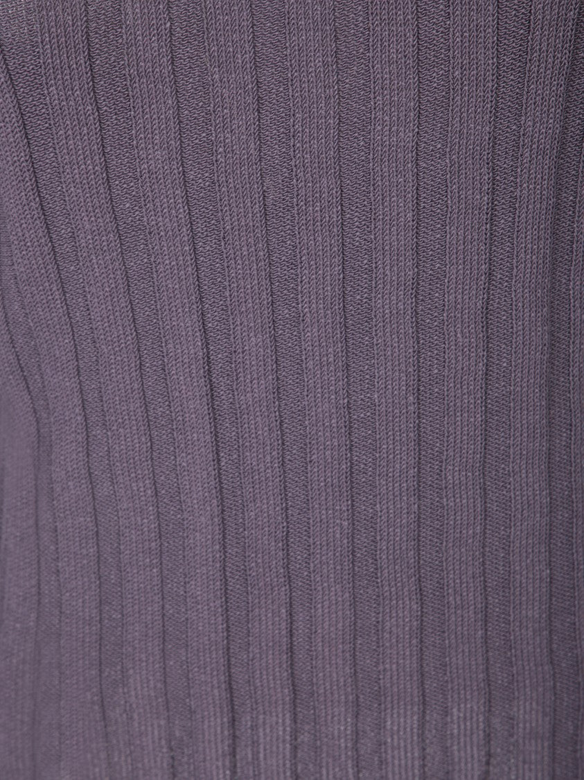 Acne Studios Ribbed Knit Grey Tank Top With Round Neckline