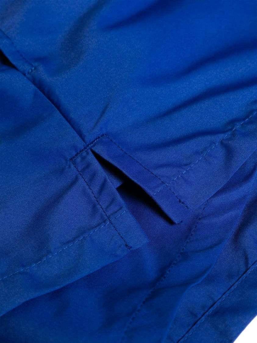 Versace Vibrant Blue Silk And Nylon Shorts With Greek Key Waistband