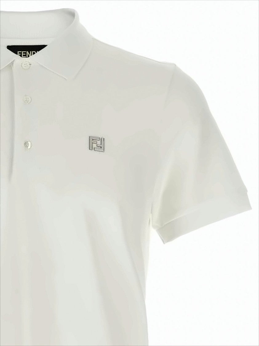 Fendi Classic Short-Sleeve Polo Shirt With Metallic Logo Emblem