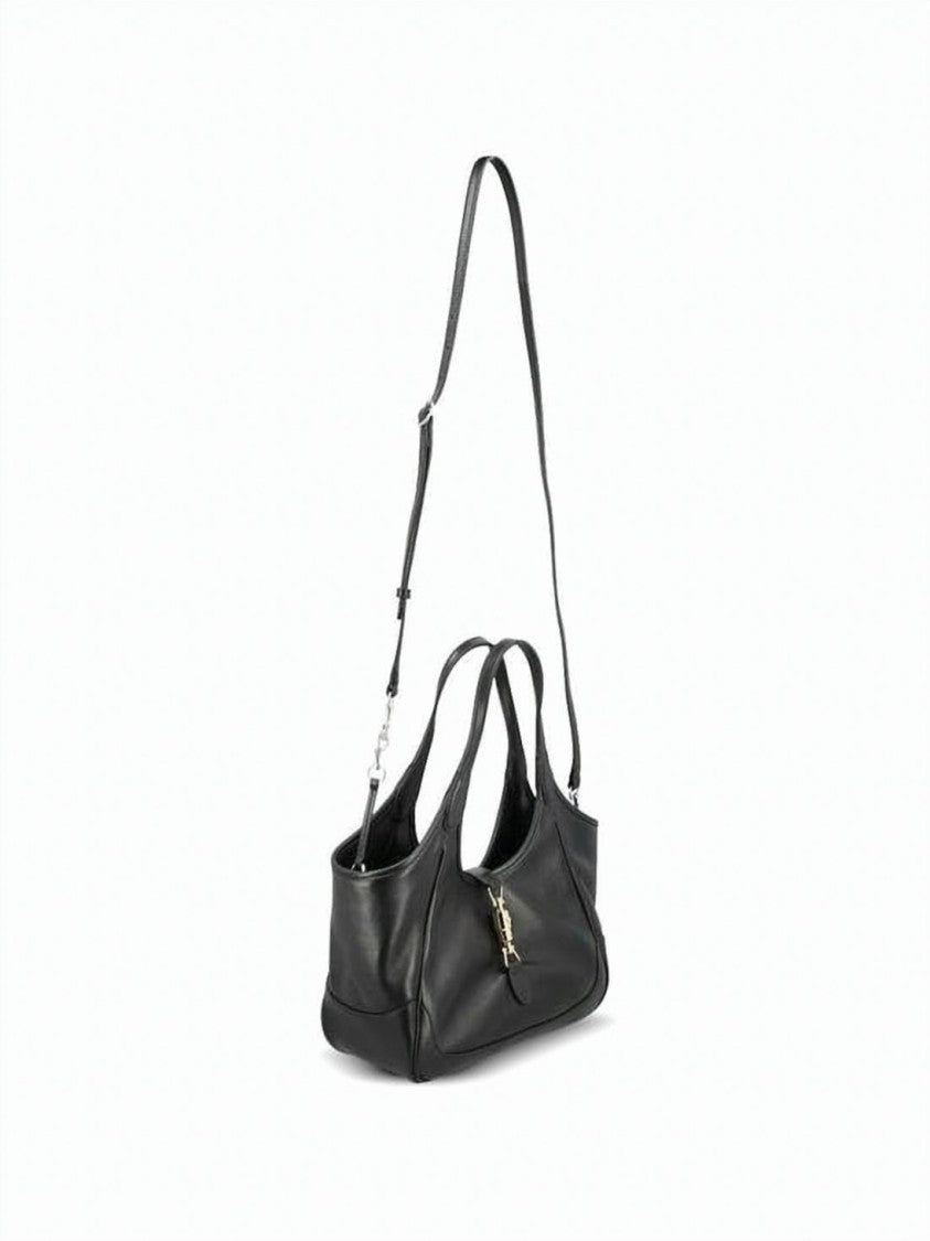 Gucci Smooth Leather Crossbody Bag With Gold-Tone Clasp Detail