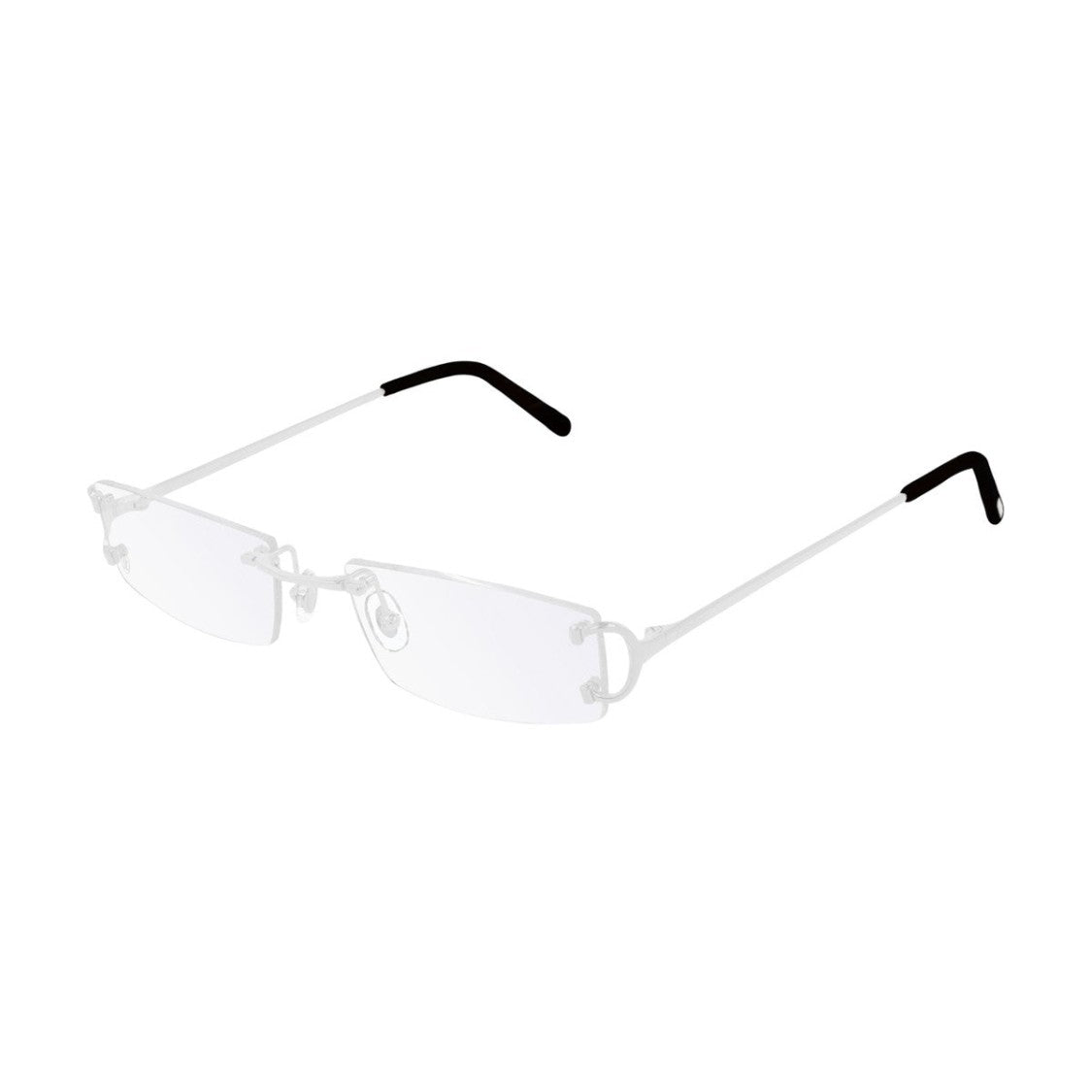Cartier Silver Decor C Classique Metal Rectangular Eyeglasses