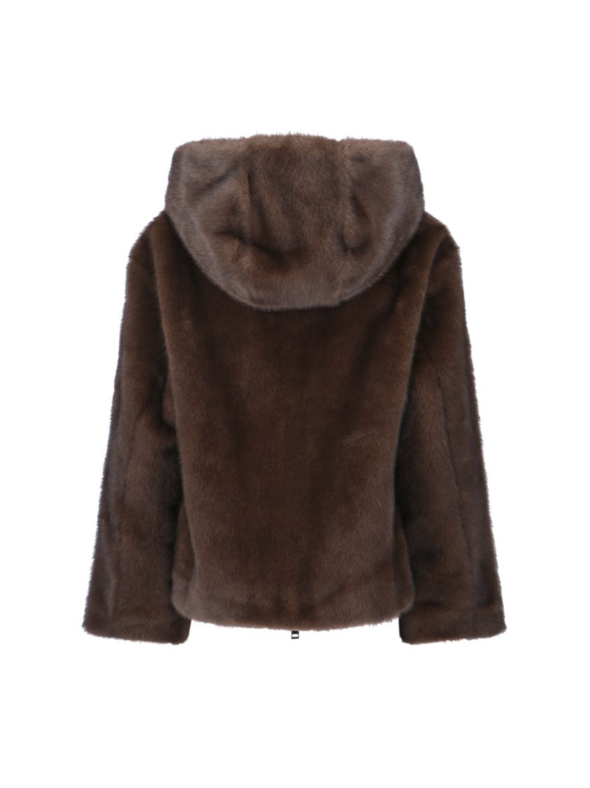 Parosh Faux Fur Jacket – Brown