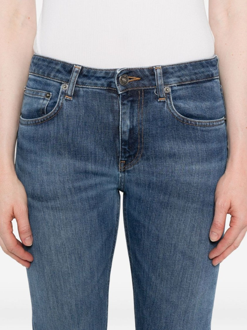 Dondup Classic Mid-Rise Straight-Leg Jeans With Subtle Fading