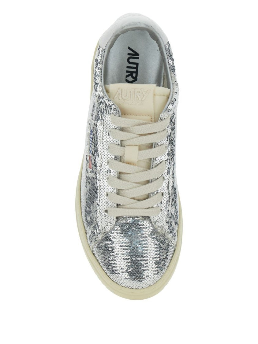 Autry Silver Sequin Low Sneakers