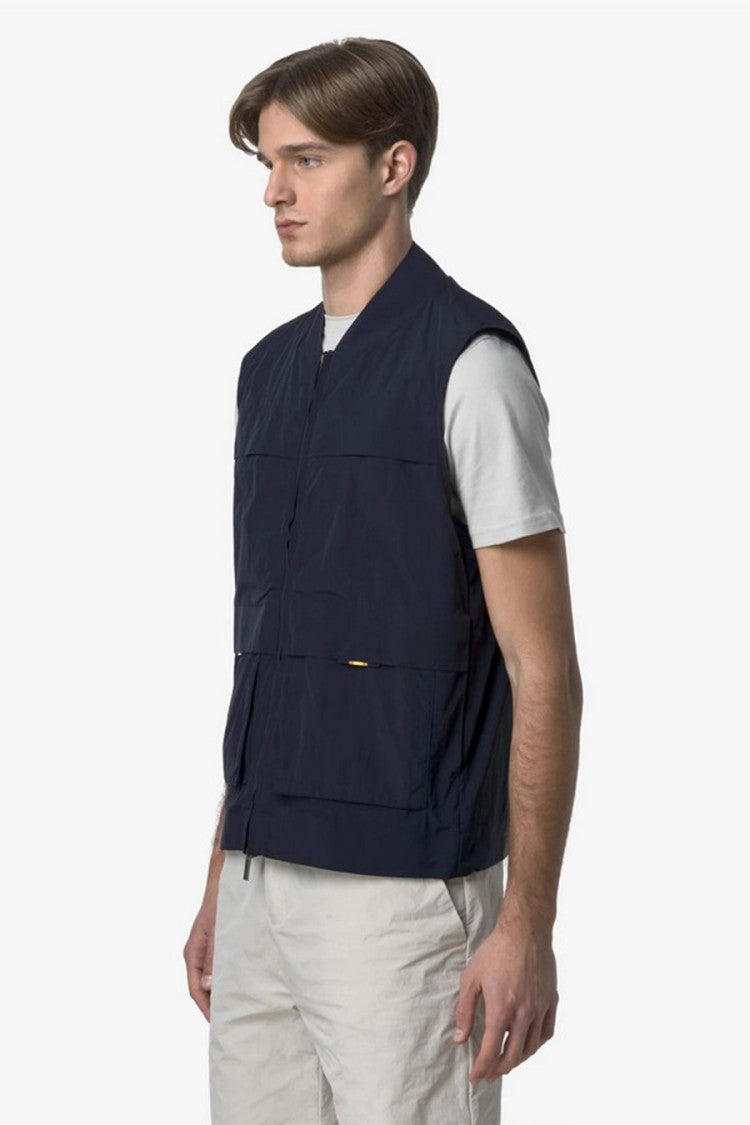 K-Way Blue Nylon Quilted Down Jacket