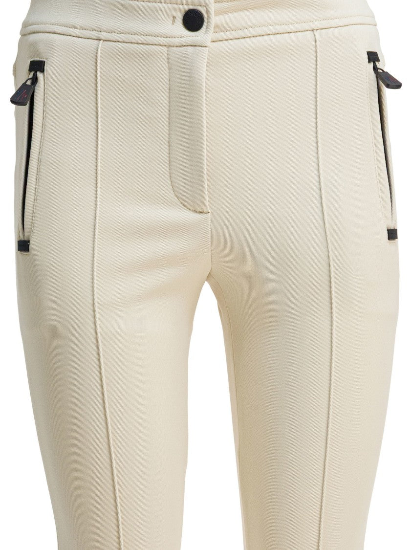 Moncler Grenoble High-Waisted Beige Trousers With Tailored Fit