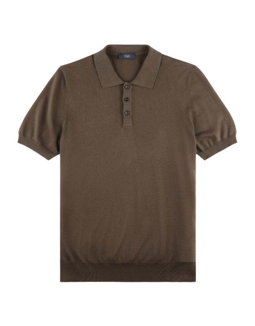 Fay Short-Sleeve Polo Shirt With Classic Collar
