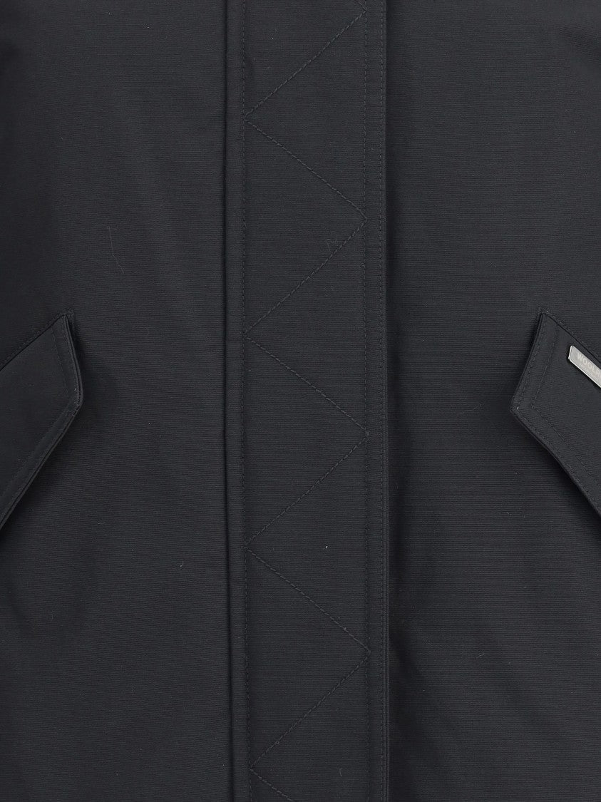 Woolrich Black Military Jacket High Collar Jacket