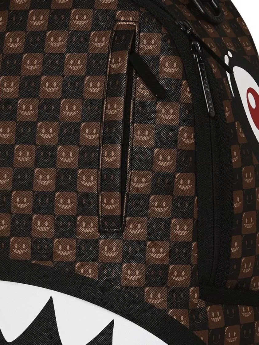 Sprayground Brown Sharks In Paris Wtf Bubble Check Backpack