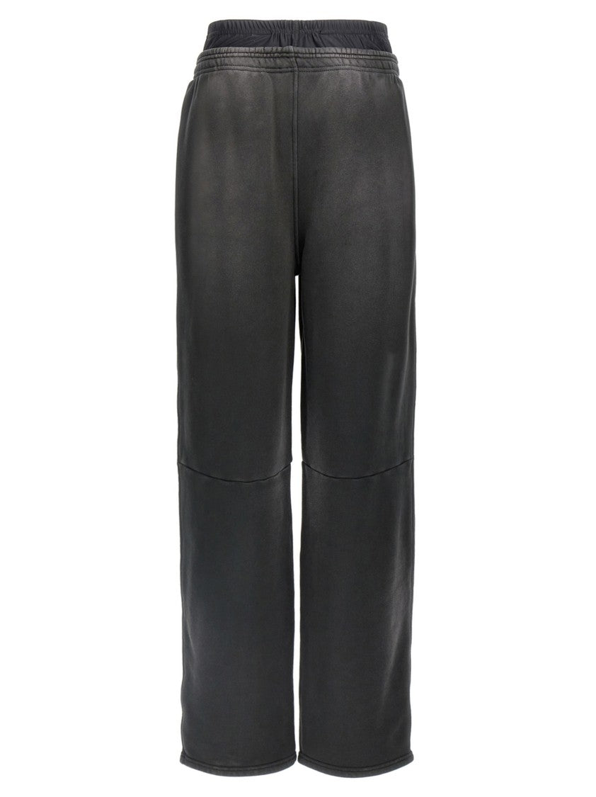 T By Alexander Wang Layered Cotton Joggers With Boxer Insert