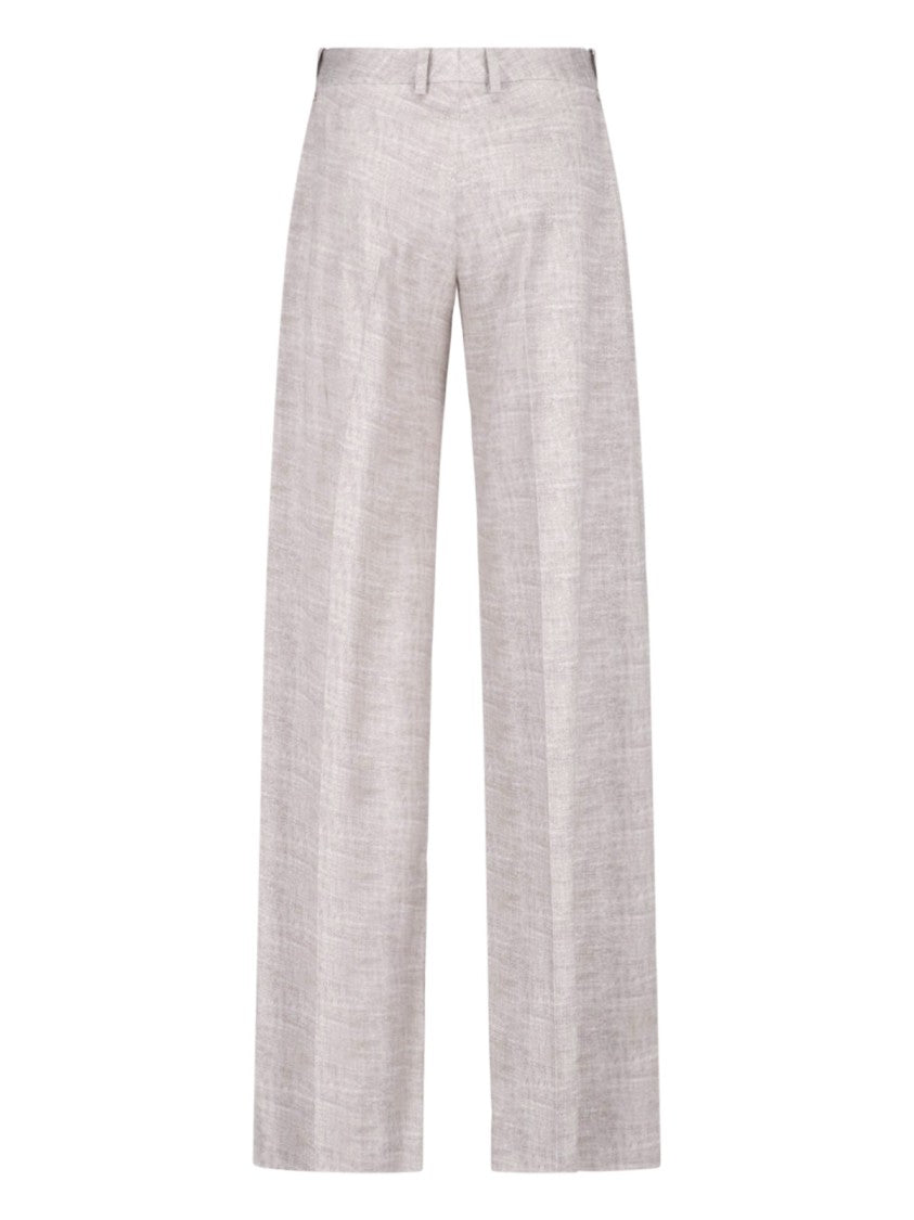 Ermanno Scervino Tailored Straight-Leg Beige Viscose Formal Pants
