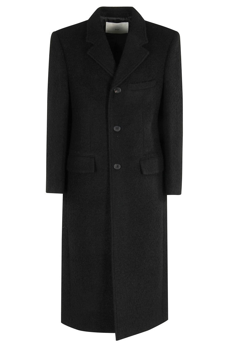 Dunst 2-Way Boucle Wool Coat With Lapel Neckline And Flap Pockets