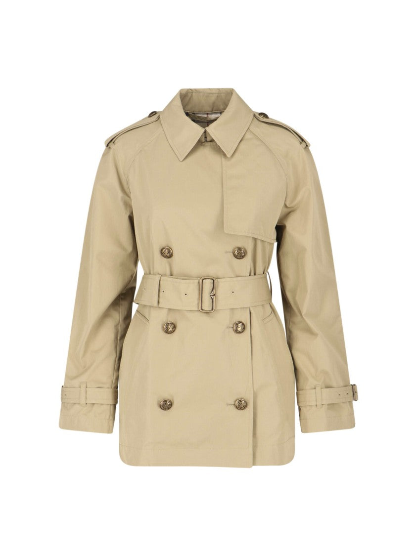 Burberry Beige Belgravia Double-Breasted Cotton Trench Coat