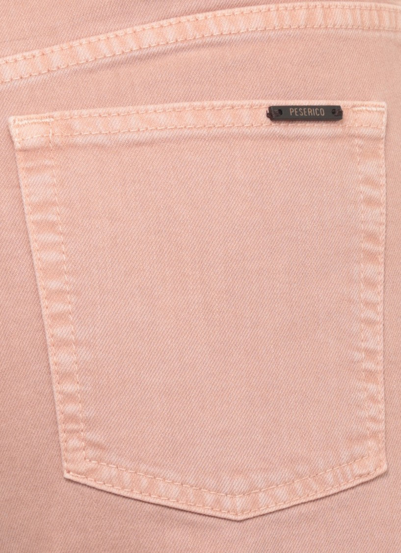 Peserico Soft Pink Five-Pocket Hem Detail Straight-Leg Jeans