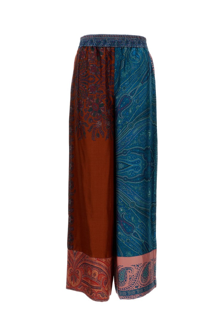 Pierre-Louis Mascia Multicolor Silk Palazzo Trousers