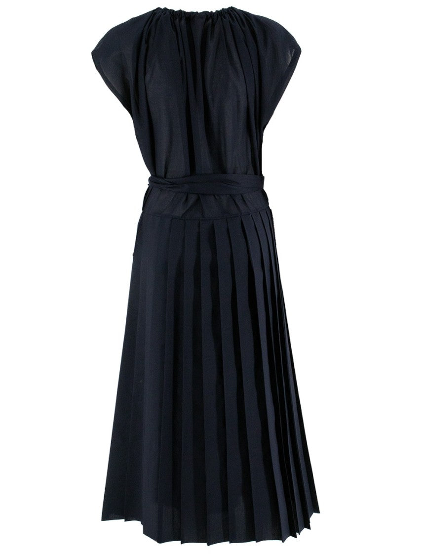 Fabiana Filippi Point-Of-Waist Muslin Dress With Pleated Skirt