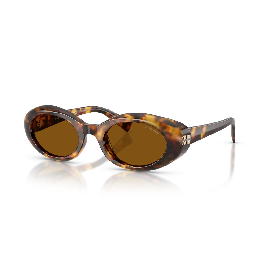Miu Miu 0Mu B09s Tortoiseshell Acetate Oval Sunglasses