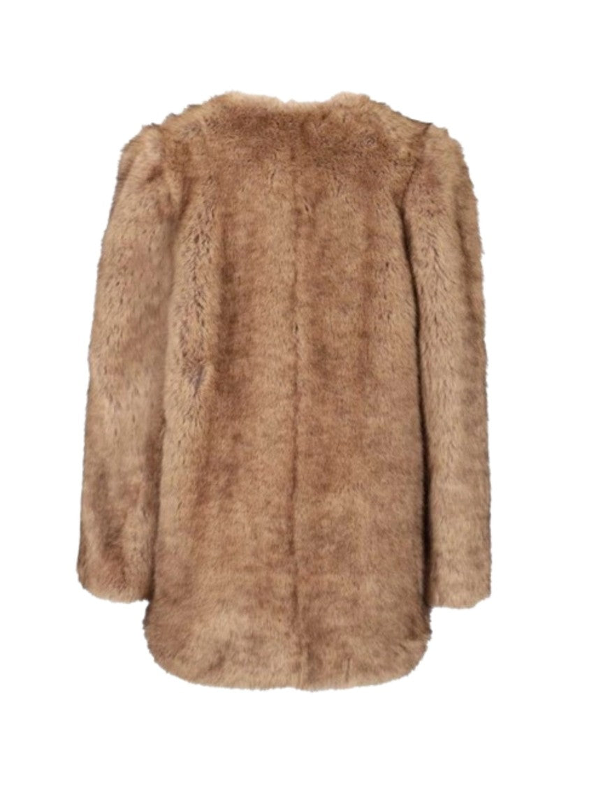 Stand Studio Beige Sadie Faux Fur Jacket