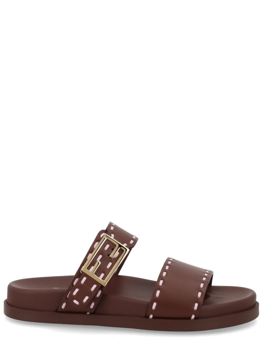 Fendi Fendi Feel Buckled Calf Leather Sandals