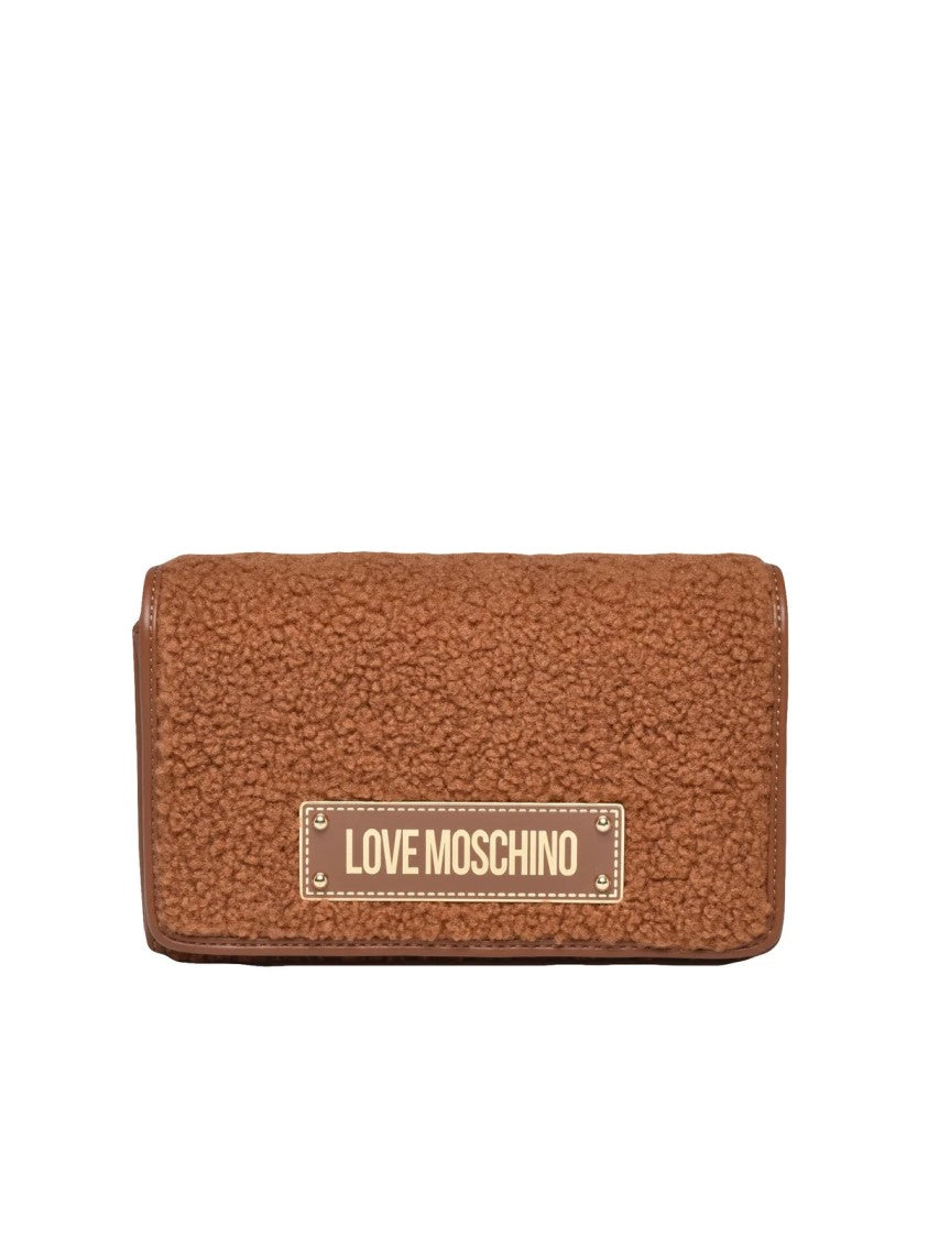 Love Moschino Plush Crossbody Bag With Gold-Tone Chain Strap